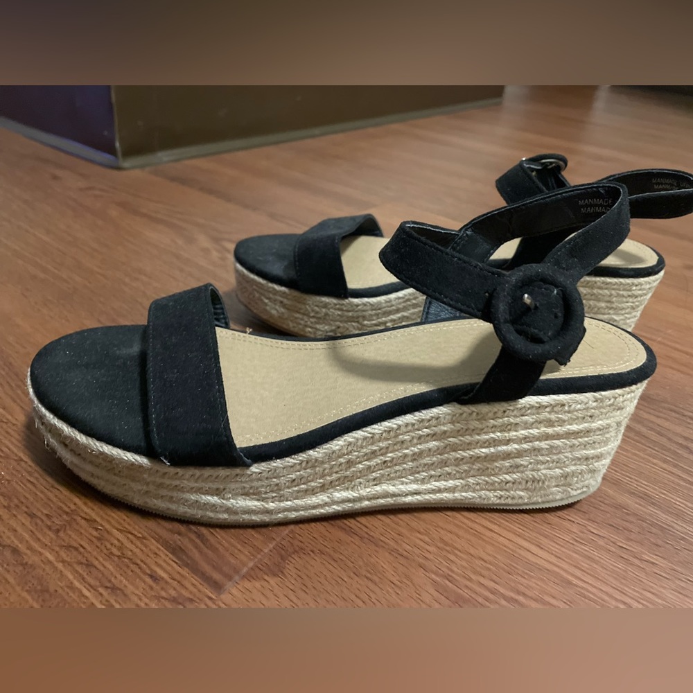 Black Espadrille Platform Sandals